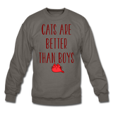 Cats Are Better Than Boys - Crewneck Sweatshirt - asphalt gray