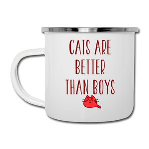 Cats Are Better Than Boys - Camper Mug - white