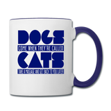 Cats And Dogs - Contrast Coffee Mug - white/cobalt blue