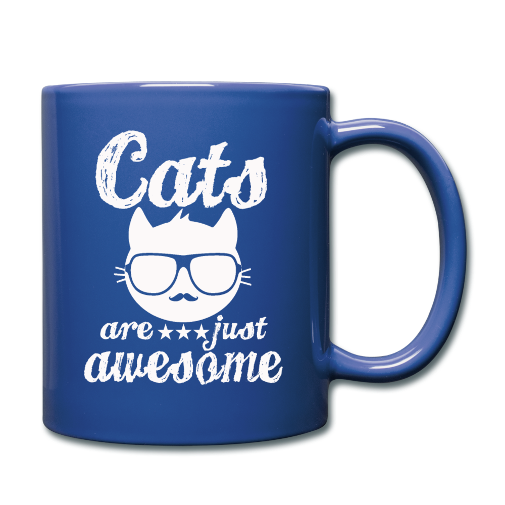 Cats Are Just Awesome - White - Full Color Mug - royal blue