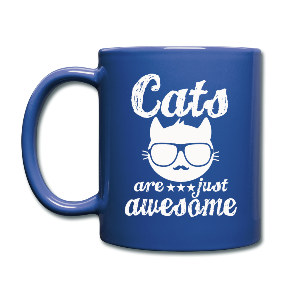 Cats Are Just Awesome - White - Full Color Mug - royal blue