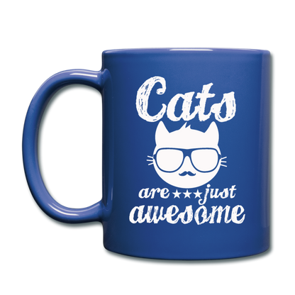 Cats Are Just Awesome - White - Full Color Mug - royal blue