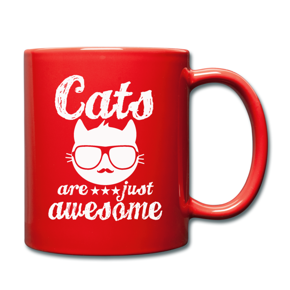 Cats Are Just Awesome - White - Full Color Mug - red