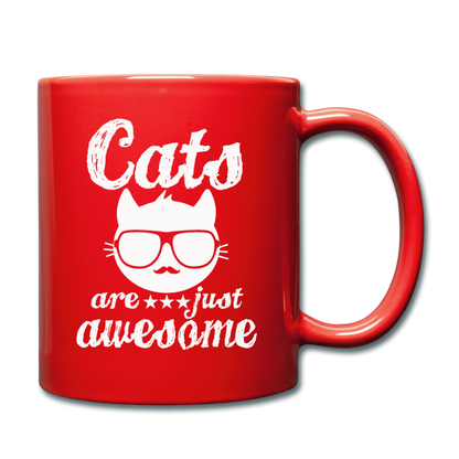 Cats Are Just Awesome - White - Full Color Mug - red