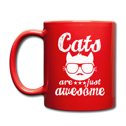 Cats Are Just Awesome - White - Full Color Mug - red