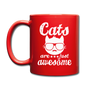 Cats Are Just Awesome - White - Full Color Mug - red