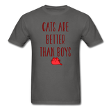 Cats Are Better Than Boys - Unisex Classic T-Shirt - charcoal