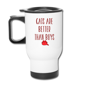 Cats Are Better Than Boys - Travel Mug - white