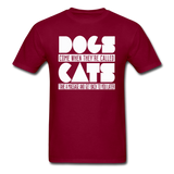 Cats And Dogs - White - Unisex Classic T-Shirt - burgundy