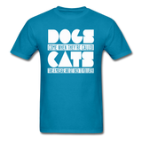 Cats And Dogs - White - Unisex Classic T-Shirt - turquoise
