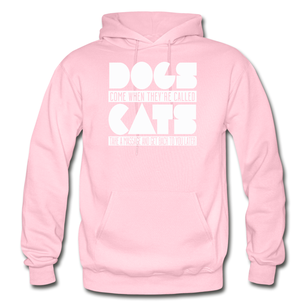 Cats And Dogs - White - Gildan Heavy Blend Adult Hoodie - light pink