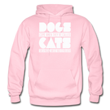 Cats And Dogs - White - Gildan Heavy Blend Adult Hoodie - light pink