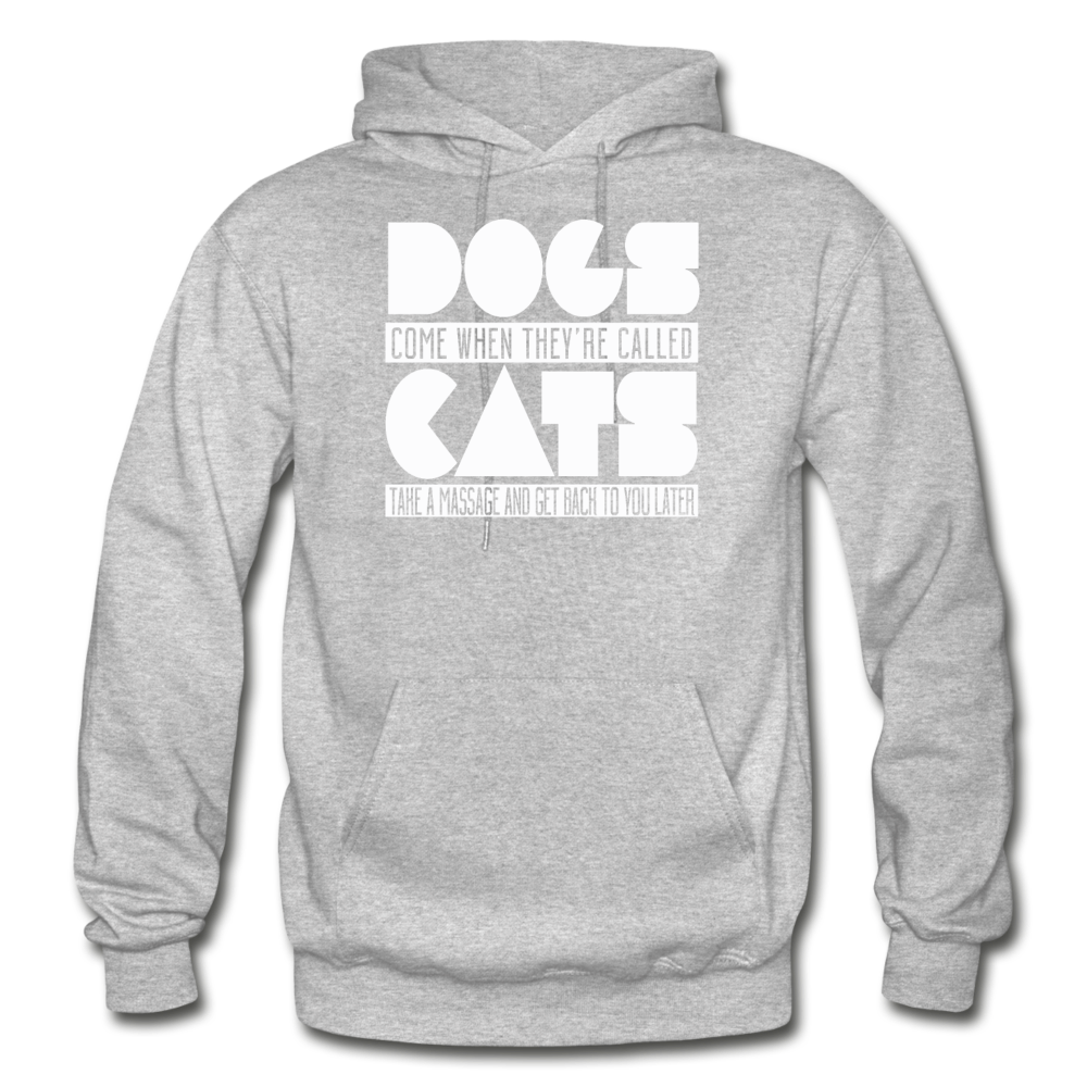 Cats And Dogs - White - Gildan Heavy Blend Adult Hoodie - heather gray