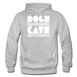 Cats And Dogs - White - Gildan Heavy Blend Adult Hoodie - heather gray