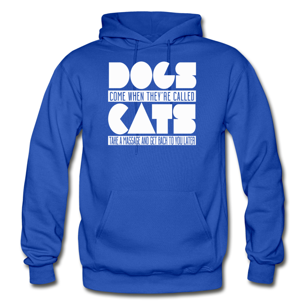 Cats And Dogs - White - Gildan Heavy Blend Adult Hoodie - royal blue