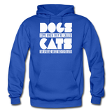 Cats And Dogs - White - Gildan Heavy Blend Adult Hoodie - royal blue