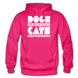 Cats And Dogs - White - Gildan Heavy Blend Adult Hoodie - fuchsia