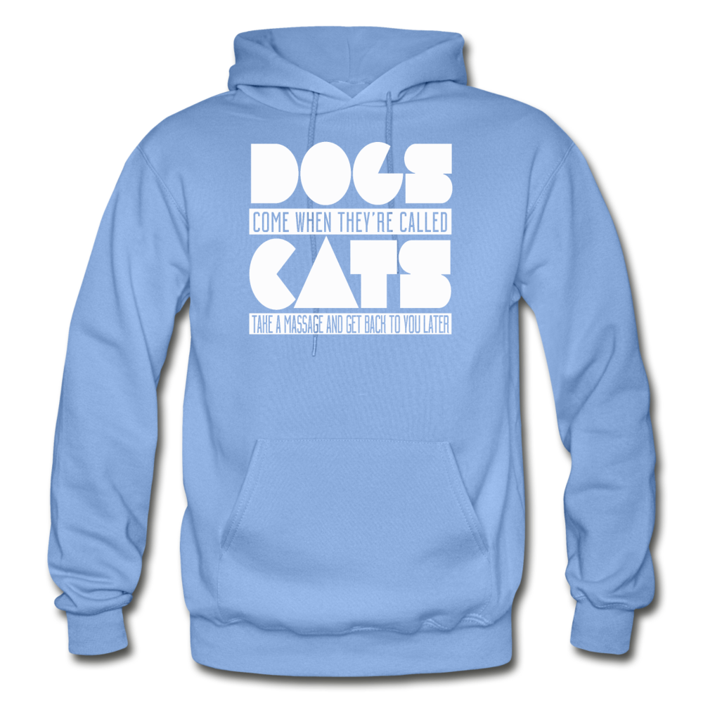 Cats And Dogs - White - Gildan Heavy Blend Adult Hoodie - carolina blue