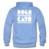 Cats And Dogs - White - Gildan Heavy Blend Adult Hoodie - carolina blue