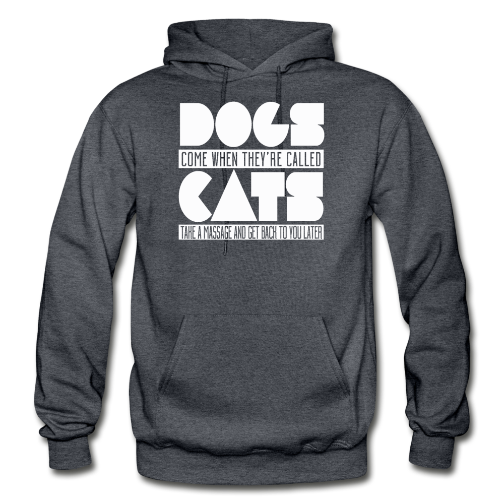 Cats And Dogs - White - Gildan Heavy Blend Adult Hoodie - charcoal gray