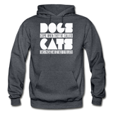 Cats And Dogs - White - Gildan Heavy Blend Adult Hoodie - charcoal gray