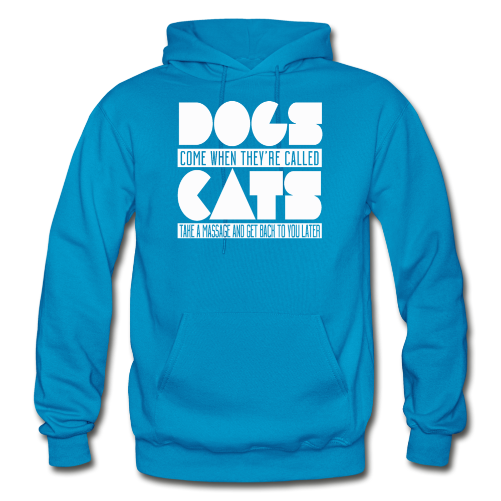 Cats And Dogs - White - Gildan Heavy Blend Adult Hoodie - turquoise