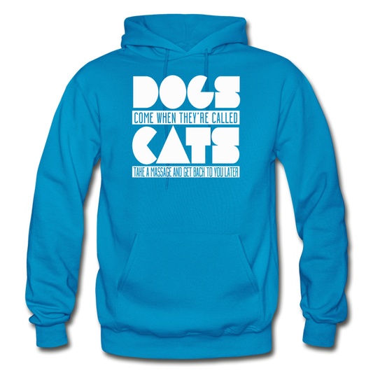 Cats And Dogs - White - Gildan Heavy Blend Adult Hoodie - turquoise