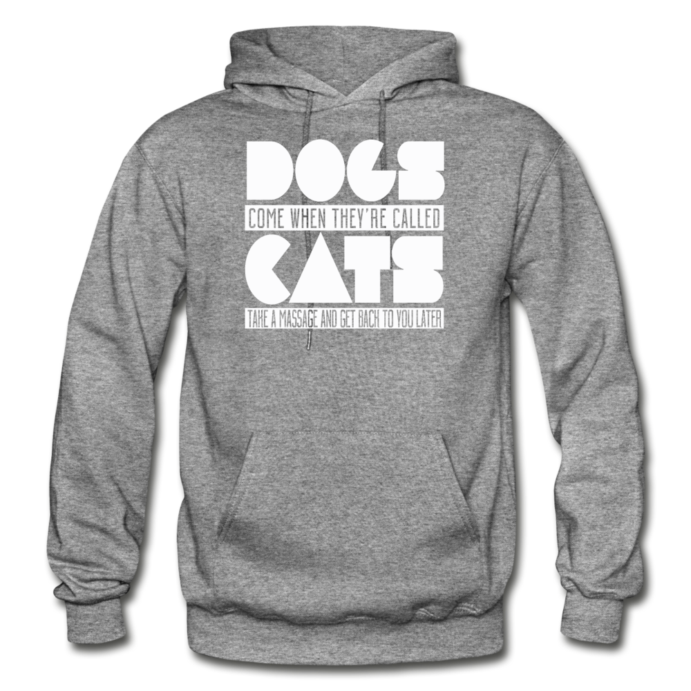 Cats And Dogs - White - Gildan Heavy Blend Adult Hoodie - graphite heather