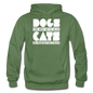 Cats And Dogs - White - Gildan Heavy Blend Adult Hoodie - military green