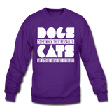 Cats And Dogs - White - Crewneck Sweatshirt - purple