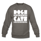 Cats And Dogs - White - Crewneck Sweatshirt - asphalt gray