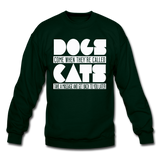Cats And Dogs - White - Crewneck Sweatshirt - forest green
