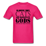 Cats As Gods - Black - Unisex Classic T-Shirt - fuchsia