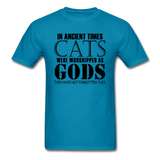 Cats As Gods - Black - Unisex Classic T-Shirt - turquoise