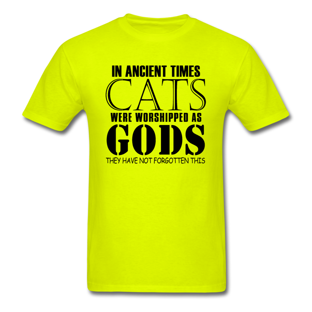 Cats As Gods - Black - Unisex Classic T-Shirt - safety green