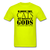 Cats As Gods - Black - Unisex Classic T-Shirt - safety green
