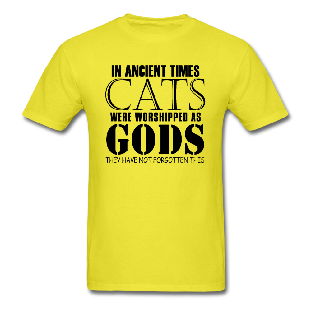 Cats As Gods - Black - Unisex Classic T-Shirt - yellow