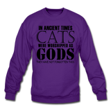 Cats As Gods - Black - Crewneck Sweatshirt - purple