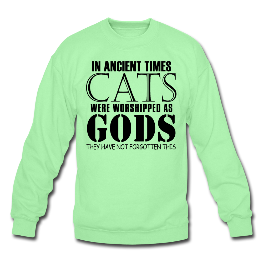 Cats As Gods - Black - Crewneck Sweatshirt - lime