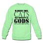 Cats As Gods - Black - Crewneck Sweatshirt - lime