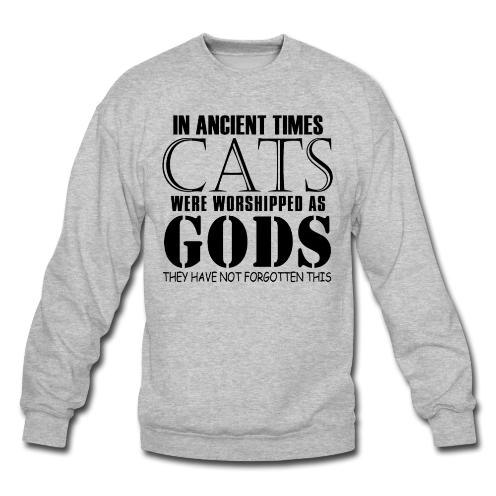 Cats As Gods - Black - Crewneck Sweatshirt - heather gray