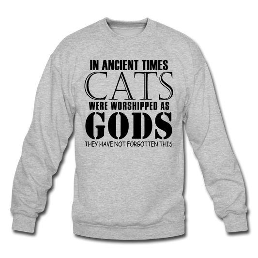 Cats As Gods - Black - Crewneck Sweatshirt - heather gray