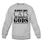 Cats As Gods - Black - Crewneck Sweatshirt - heather gray