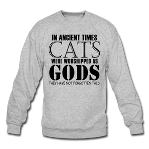Cats As Gods - Black - Crewneck Sweatshirt - heather gray