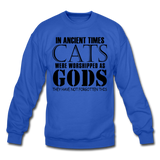 Cats As Gods - Black - Crewneck Sweatshirt - royal blue