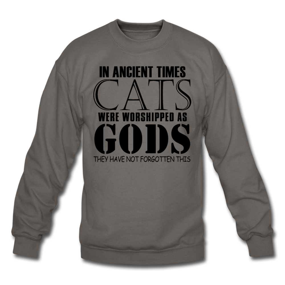 Cats As Gods - Black - Crewneck Sweatshirt - asphalt gray