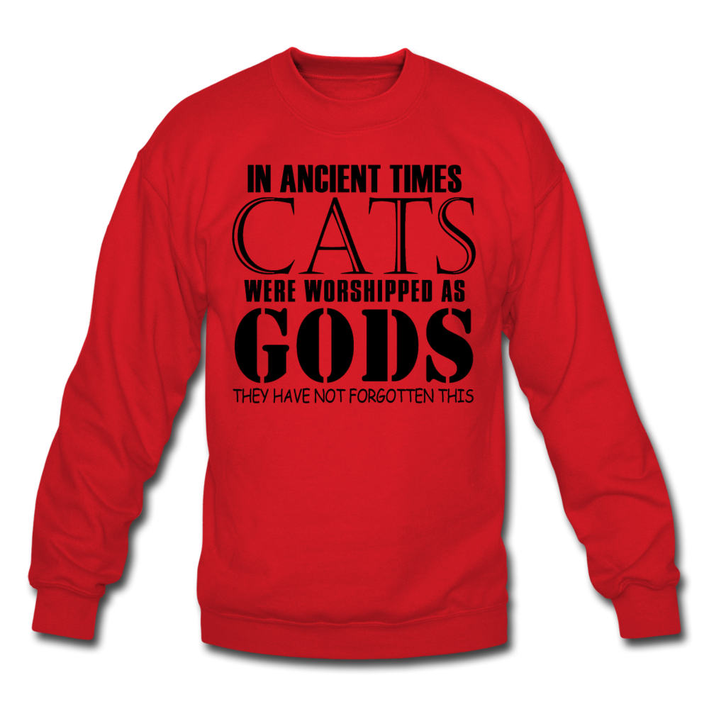 Cats As Gods - Black - Crewneck Sweatshirt - red