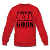 Cats As Gods - Black - Crewneck Sweatshirt - red