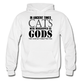 Cats As Gods - Black - Gildan Heavy Blend Adult Hoodie - white
