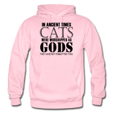 Cats As Gods - Black - Gildan Heavy Blend Adult Hoodie - light pink
